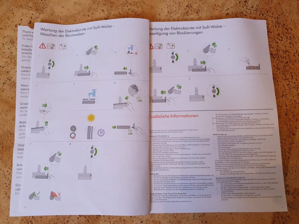Das Handbuch ist gut bebildert und fast selbsterklärend.