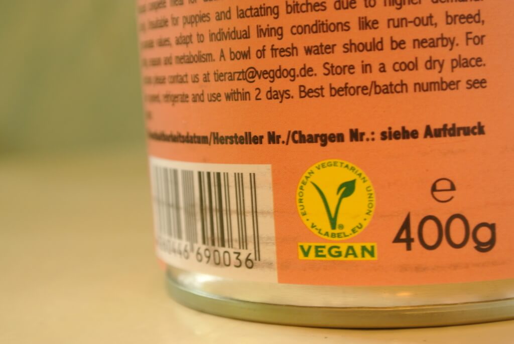 V-Label des veganen Hundefutter von VegDog