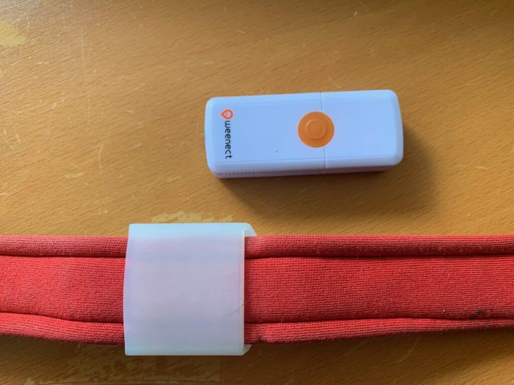 Der Weenect-GPS-Tracker wird einfach am Halsband befestigt.