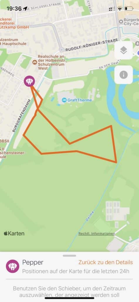 Oft lässt sich die Ortung des Trackers übersichtlich in der App anschauen.